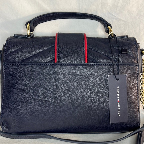 Gold monogram Tommy Hilfiger navy quilted crossbody - Picture 4 of 4